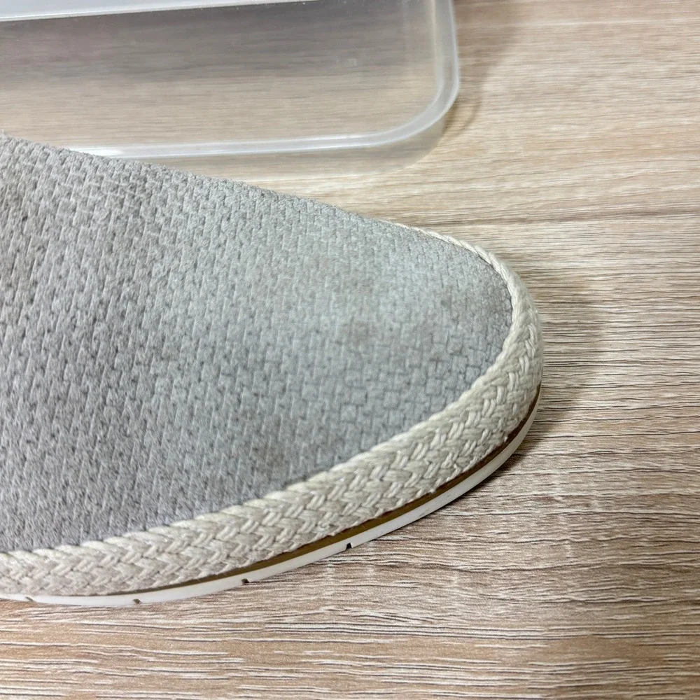 Donald Pliner Loafers 7.5M Palm Espadrille Taupe Jute Leather Slip On‎ Platform